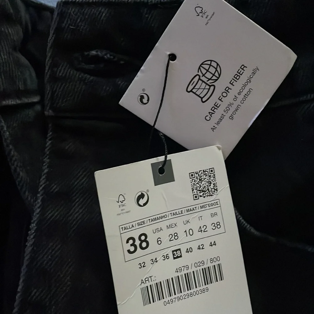 NWT Zara High rise wide leg jeans black size 24 & 28 - Picture 10 of 12